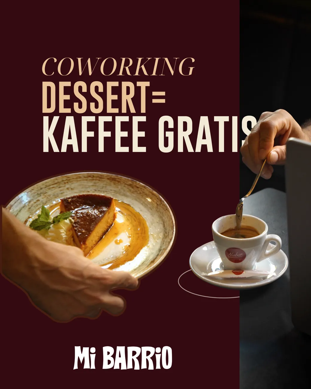 Post-Design für eine Coworking-Aktion im Restaurant